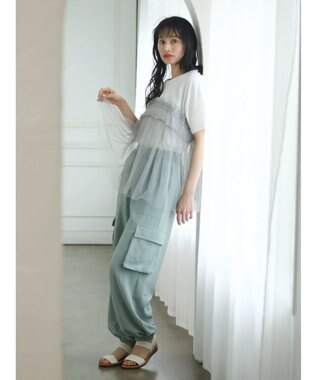 Green Parks ・ＥＬＥＮＣＡＲＥ　ＤＵＥ　チュールドッキングＴＥＥ Off White