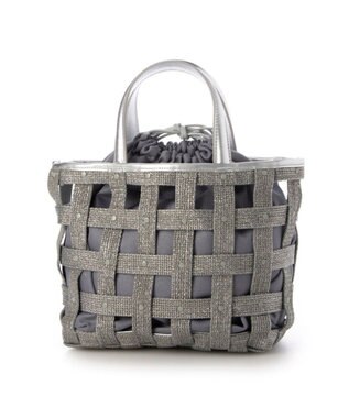 UNBILLION ペルケ perche / テープ透かし格子トートバッグS シルバー