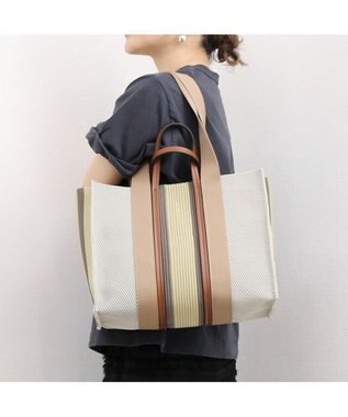 UNBILLION カシュカシュ cachecache / マルチカラーストライプ2wayスクエアトート