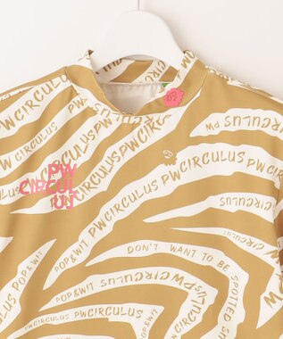 PW CIRCULUS 【UVカット / 吸水速乾 / 伸縮性抜群】【WOMEN】ゼブラ柄モック T ゴルフウェア レディース ベージュ系5