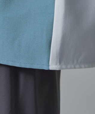 WEGO 【速乾/しわになりにくい/MLサイズ展開】ドライポリカラーブロックシャツ（SS） サックス