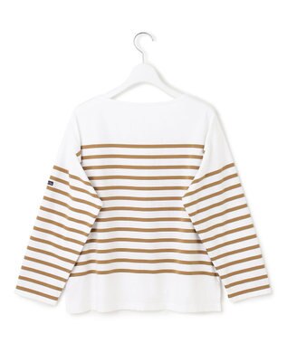 23区 L 【洗える】Armor-lux パネルボーダー 長袖Tシャツ オフ×キャメル