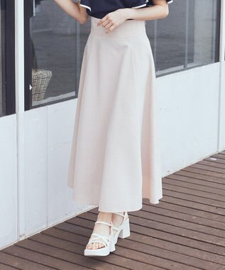 earth music&ecology シアーバックレースアップフレアスカート Light Beige