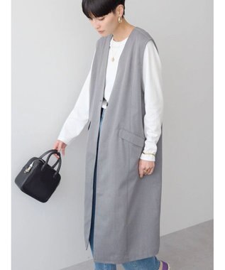 AMERICAN HOLIC ロングＶネックジレ Gray Mixture