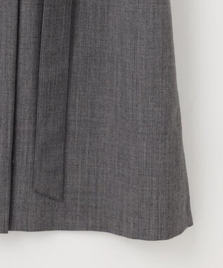 自由区 S 【洗える】ウールミックスストレッチツイル ワンピース ライトグレー系