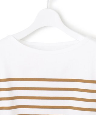 23区 L 【洗える】Armor-lux パネルボーダー 長袖Tシャツ オフ×キャメル