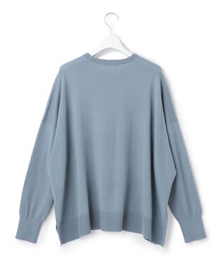 23区 【12色展開/新色追加】ウーステッドウール ビッグシルエット ニット ブルーグレー系