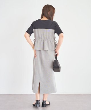 Green Parks 異素材ドッキングワンピース Gray Mixture
