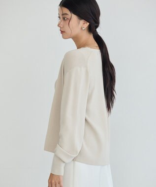 YECCA VECCA 【マシンウォッシャブル】レースニットアンサンブル Ivory