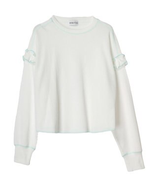 Green Parks ・Ｄｏｕｂｌｅ　Ｆｌａｇｓ　ワッフルカラーｓｔロンＴＥＥ Off White