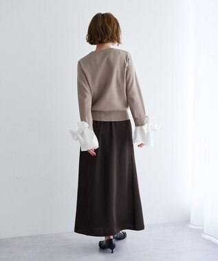 YECCA VECCA サテンフレアスカート Brown