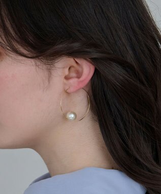 Phoebe 〈金属アレルギー対応〉ビッグサークルパールピアス/ニッケルフリー/大ぶり/存在感◎/主役級 ホワイト