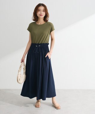 Green Parks ・ＳＵＧＡＲ　ＳＰＯＯＮフレンチリブドッキングワンヒ Khaki