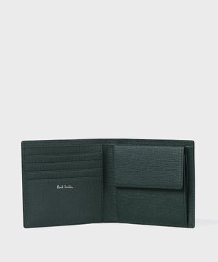 Paul Smith メタルクロップドロゴ 2つ折り財布 ダークグリーン