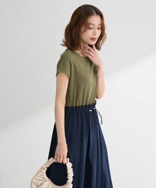 Green Parks ・ＳＵＧＡＲ　ＳＰＯＯＮフレンチリブドッキングワンヒ Khaki