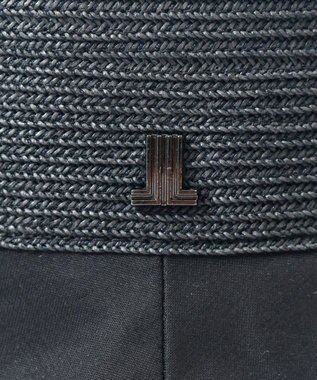 AURORA 【 LANVIN en Bleu （ランバン オン ブルー）】天然ブレードｘサテン布帛クロッシェハット ブラック