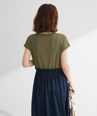 Green Parks ・ＳＵＧＡＲ　ＳＰＯＯＮフレンチリブドッキングワンヒ Khaki