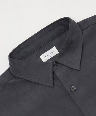 WEGO 【ユニセックス着用ITEM】フィブリルワンポイントBIGシャツ（長袖） ブラック中濃色