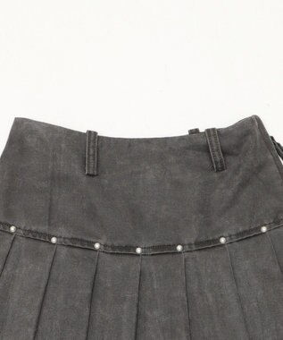 WEGO スタッズデザインプリーツスカパン ブラック