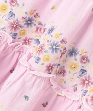 組曲 KIDS 【80-100㎝】ティアードフラワー チュニック ピンク