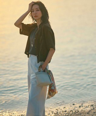 23区 ドロップシェル ネックレス ダークブラウン系