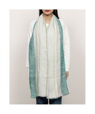 UNBILLION カカトゥ kakatoo / ストライプリネンストール グリーン