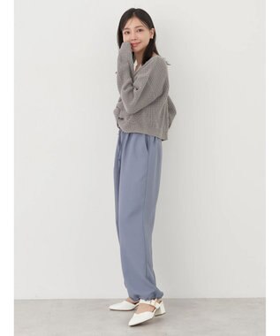 earth music&ecology 裾ドロストパラシュートパンツ Grayish Blue