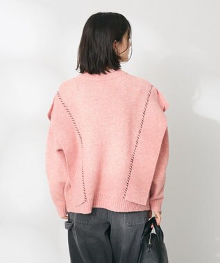 CRAFT STANDARD BOUTIQUE 洗える/ハンドステッチデザインニットプルオーバー Pink