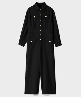 GRACE CONTINENTAL バックサテンオールインワン ブラック