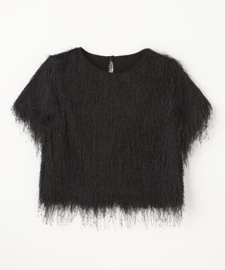 GRACE CONTINENTAL フリンジトップ ブラック