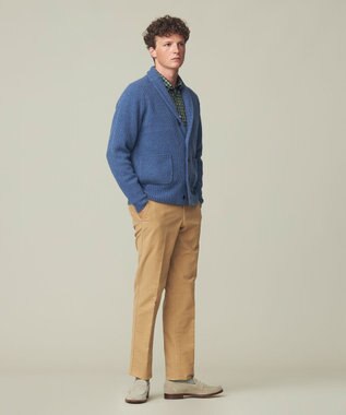 J.PRESS MEN 【WEB限定】畔編み ショールカーディガン ダルブルー系