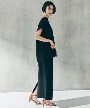 UNFILO L 【WEB限定カラー】スゴ機能美ニット キーネック ジレ ブラック