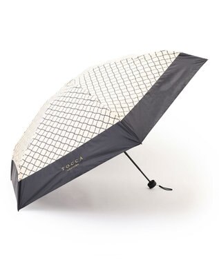 TOCCA CHECKER CLOVER MINI UMBRELLA ミニサイズ折り畳み傘 ベージュ系