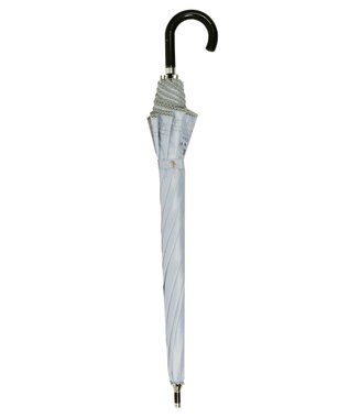 MOONBAT 【一級遮光/晴雨兼用】LANVIN en Bleu (ランバン オン ブルー) 長傘 日傘 ラメ刺繍 ピコレース ライトグレー