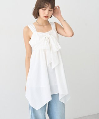 earth music&ecology リボンイレヘムチュニック Off White