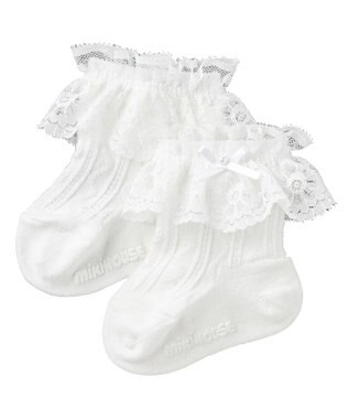 MIKI HOUSE HOT BISCUITS 【ミキハウス】【7-21cm】 レース付きソックス