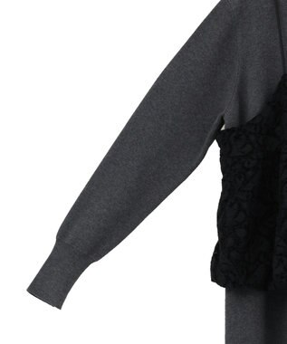 YECCA VECCA 【2点SET】バルーンキャミ付きニットワンピース Gray