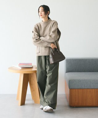 CRAFT STANDARD BOUTIQUE 洗える/ハンドステッチデザインニットプルオーバー Gray Beige