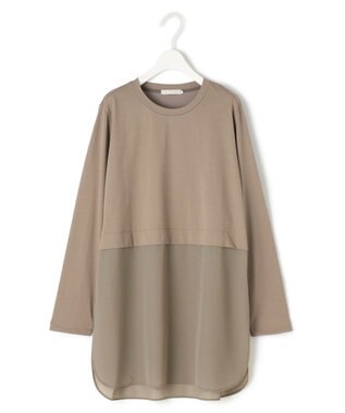 ICB L 【洗える】 シアージャージーコンビ カットソー フォーン系