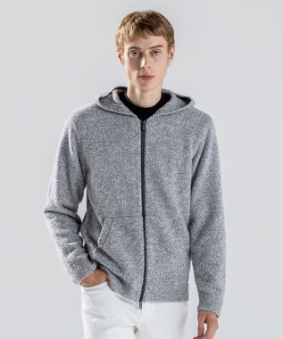 JOSEPH HOMME 【新素材】ジェントルフィットボア　ジップアップフーディー ライトグレー系