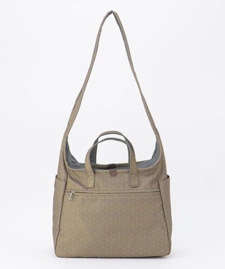 Y'SACCS キュービック×ポイントドット　2WAYトート＆ショルダー　Mサイズ グレージュ【WEB限定カラー】