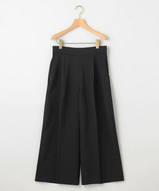 組曲 L 【ストレッチ・イージーケア】オシャクロス ガウチョパンツ ブラック系