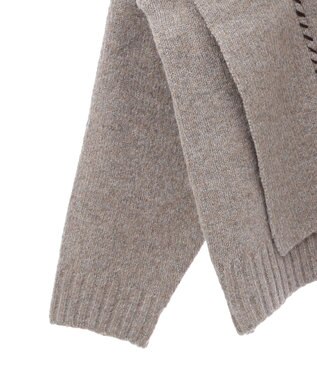 CRAFT STANDARD BOUTIQUE 洗える/ハンドステッチデザインニットプルオーバー Gray Beige