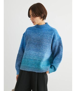 Green Parks グラデーションニットプルオーバー Blue