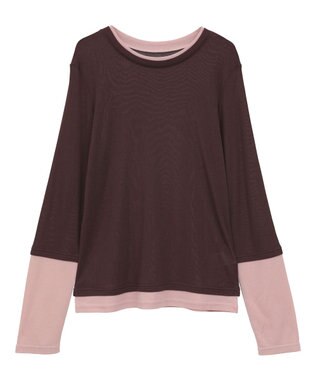 earth music&ecology レイヤードシアープルオーバー Brown