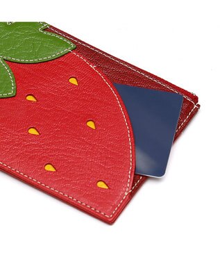 IBIZA フルータス　やぎ革　マルチケース（イチゴ） 赤