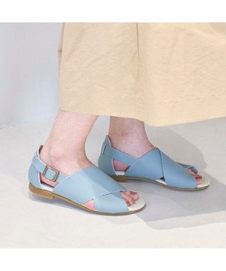 ing <ing>【WEB限定】クロスデザインサンダル ブルー