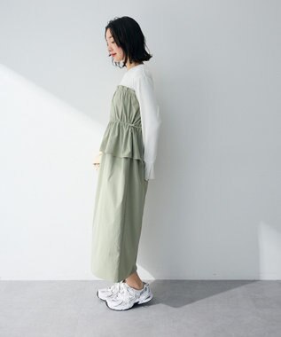 Green Parks ペプラムドッキングワンピース Khaki
