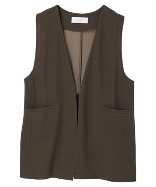 Green Parks 着流しカットジョーゼットジレ Khaki