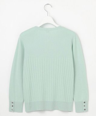 J.PRESS LADIES L 【洗える】Cotton Acetate ストライプ ニット プルオーバー ミント系